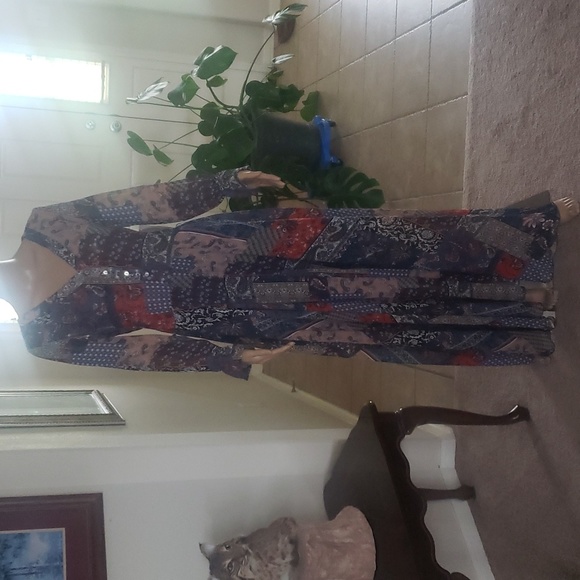 indigo rose Dresses & Skirts - NWT Indigo Rose Boho Patchwork Floral Paisley Faux Wrap Maxi Dress